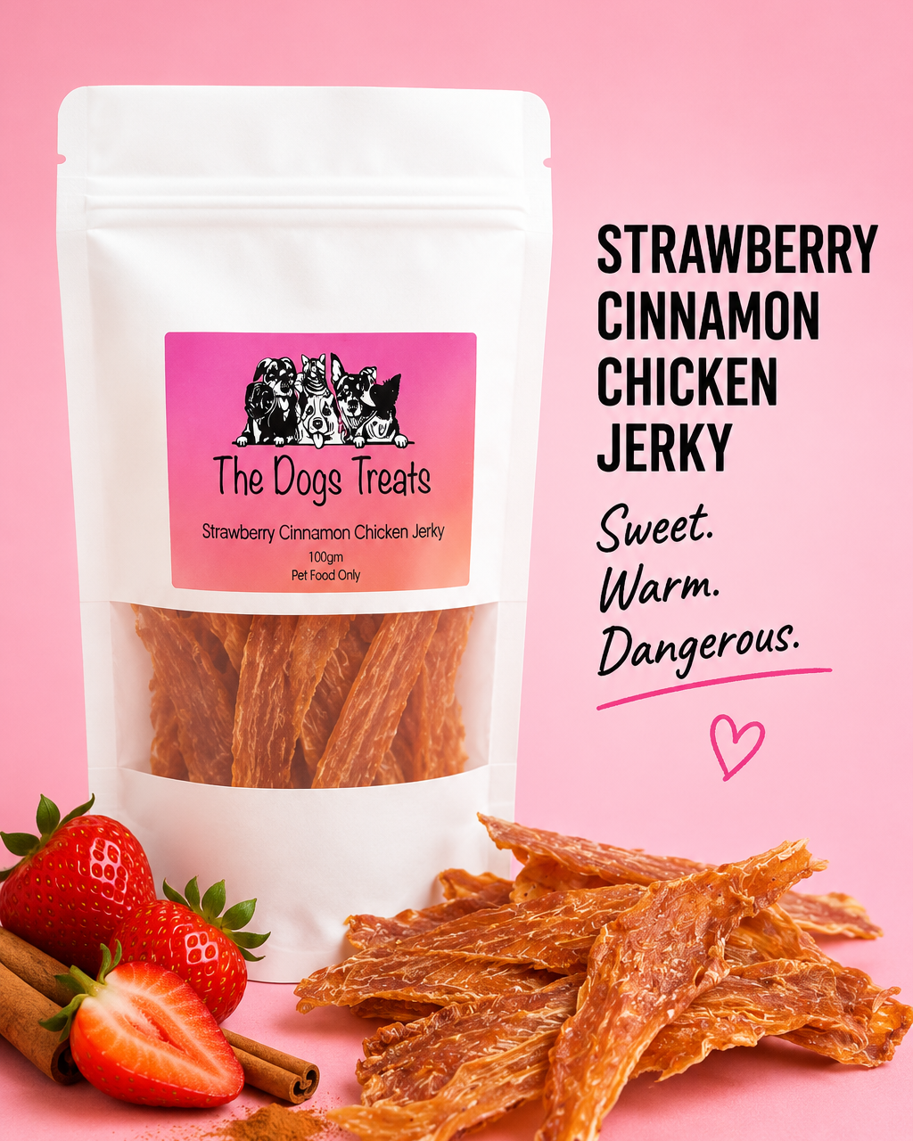 Strawberry Cinnamon Chicken Jerky